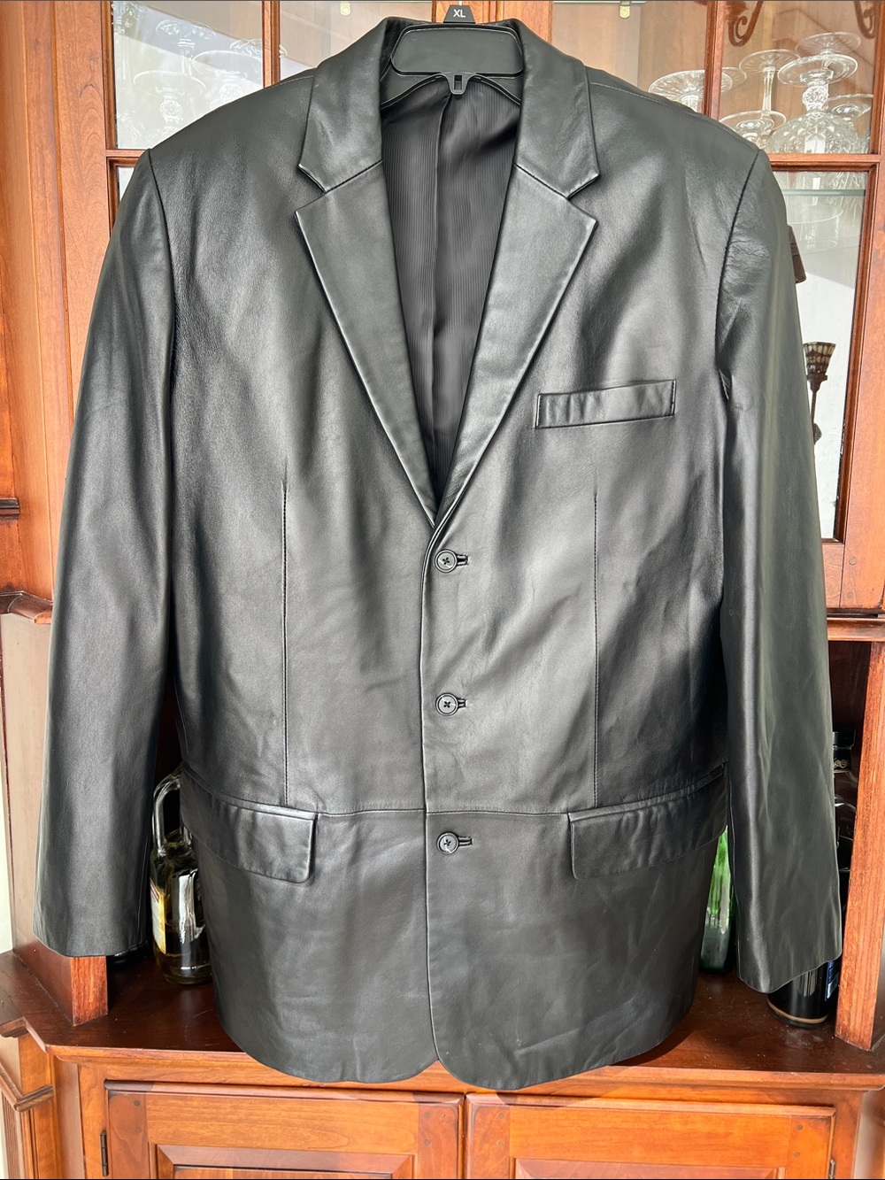 Soft Leather Blazer - Classic Single-Breasted Jacket